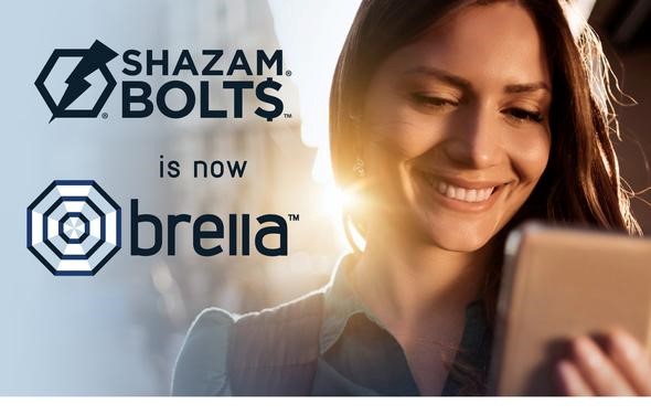 woman looking at phone - Shazam Bolt$ is now Brella