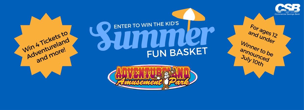 Summer Fun Basket Giveaway - July 10th, 2017 - Adventureland Tickets prize